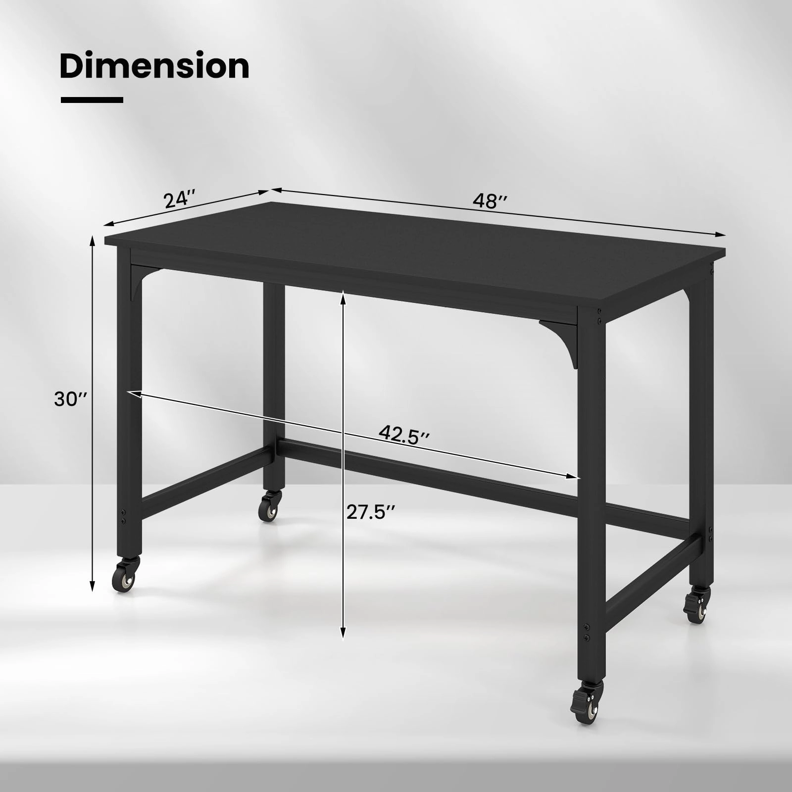 Giantex 48" Rolling Computer Desk