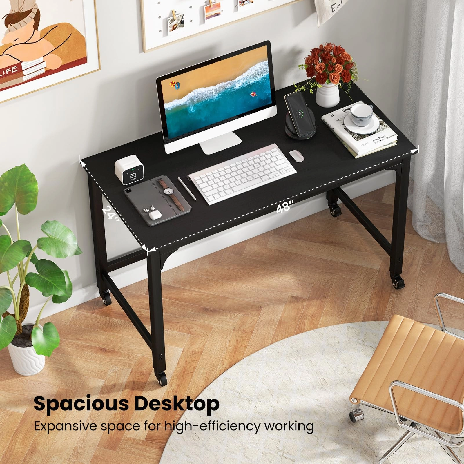 Giantex 48" Rolling Computer Desk