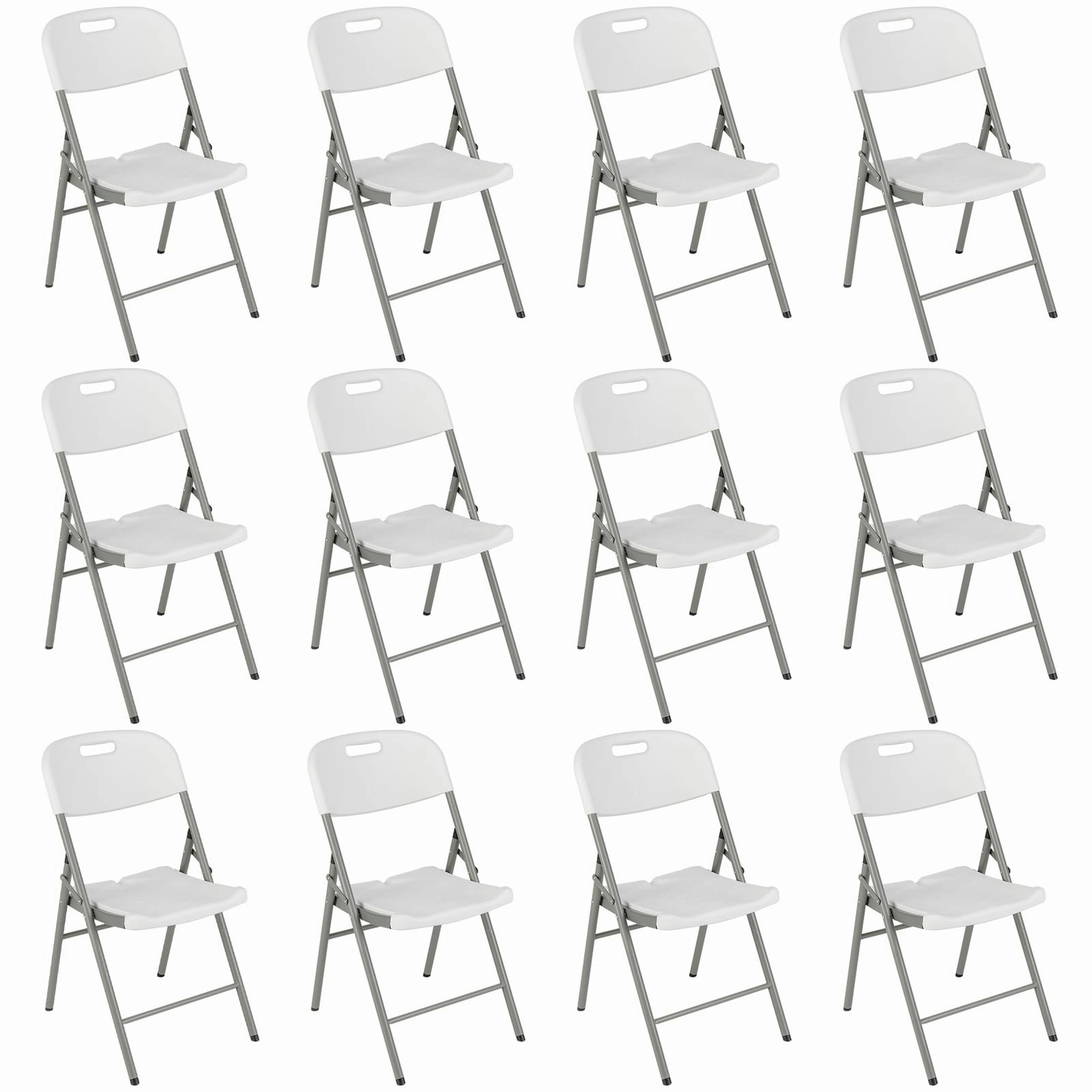 Giantex 4/8/12-Pack Plastic Folding Chairs, HDPE Waiting Room Chairs w/Metal Frame kitchen towel, placemats