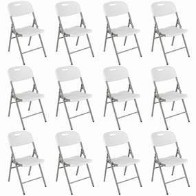 Giantex 4/8/12-Pack Plastic Folding Chairs, HDPE Waiting Room Chairs w/Metal Frame light fixture, furniture lighting