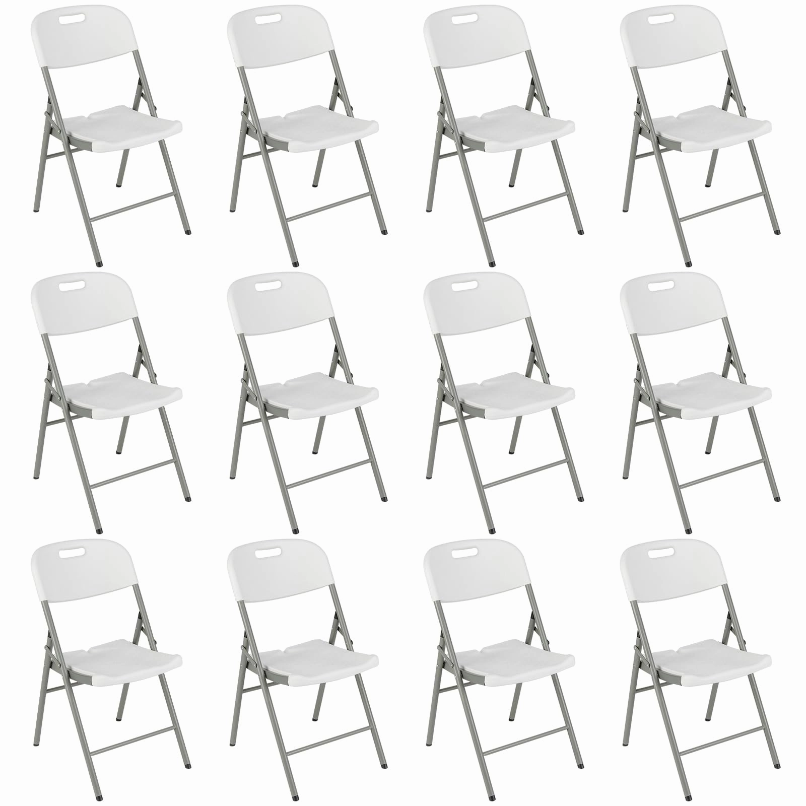 Giantex 4/8/12-Pack Plastic Folding Chairs, HDPE Waiting Room Chairs w/Metal Frame light fixture, furniture lighting