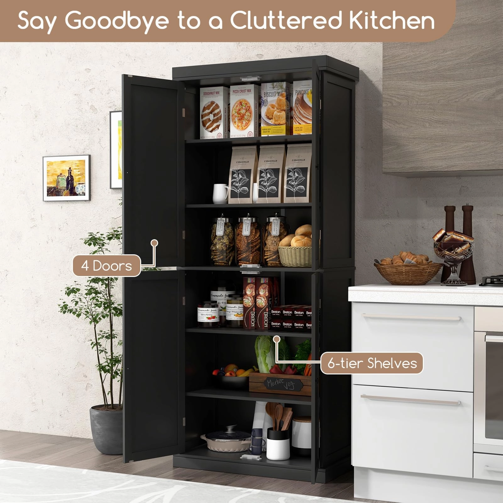 Giantex 4 Door Kitchen Pantry