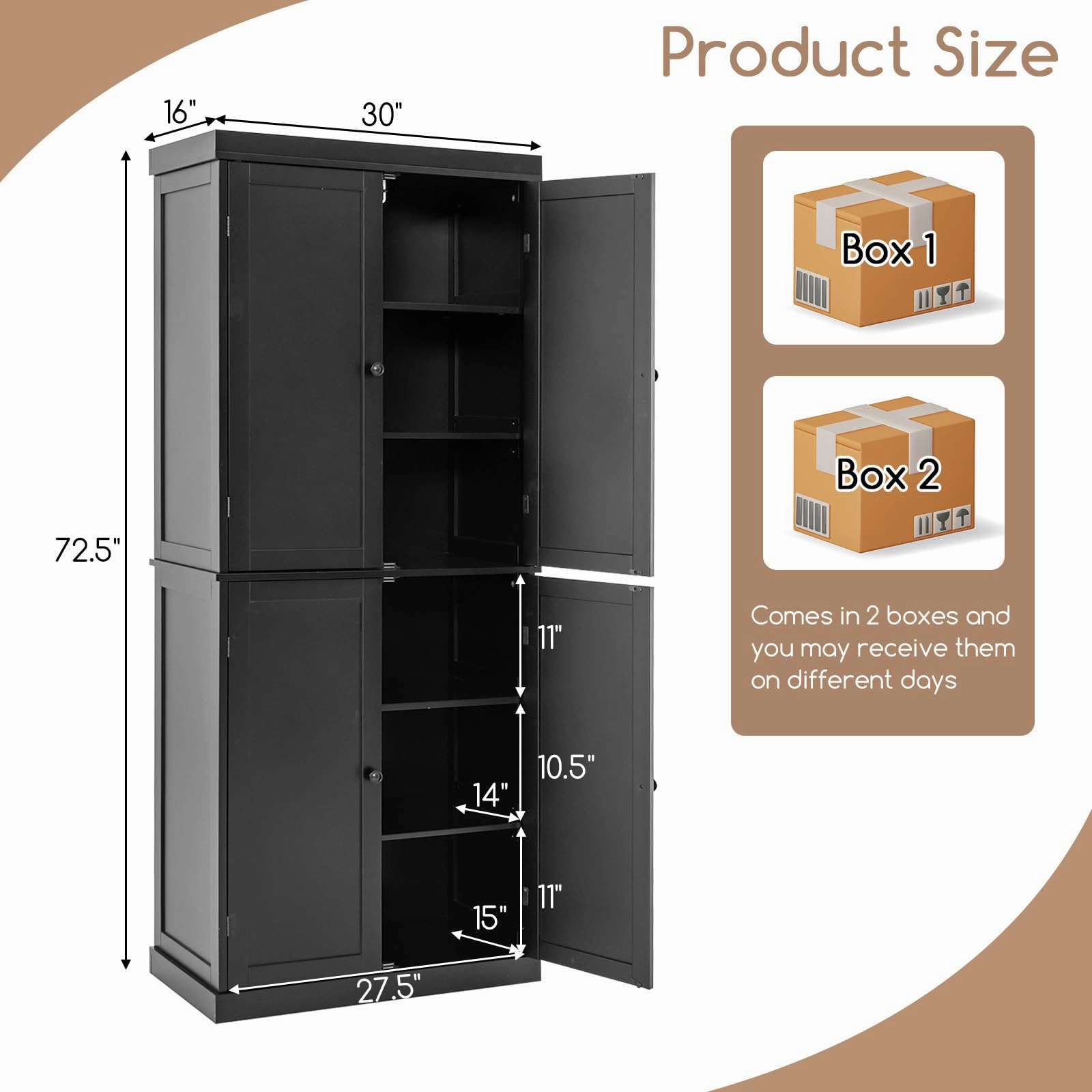 Giantex 4 Door Kitchen Pantry