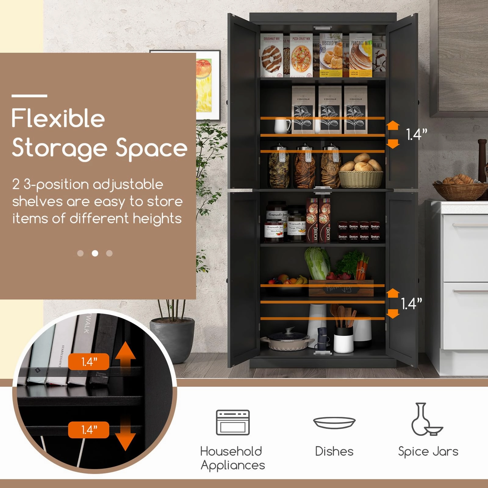 Giantex 4 Door Kitchen Pantry