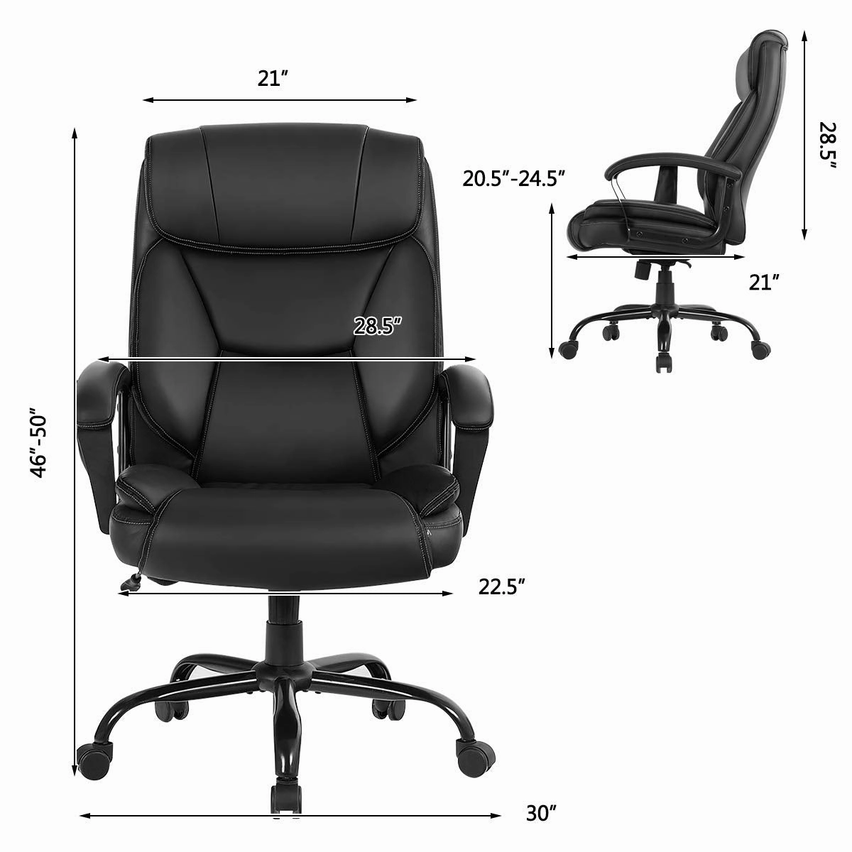 Giantex 500 lbs Big and Tall Office Chair, Massage Executive Chair w/ 6 Vibrating Points