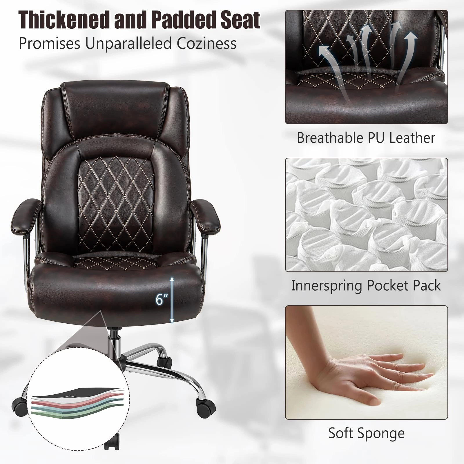 Giantex 500LBS Big and Tall Office Chair