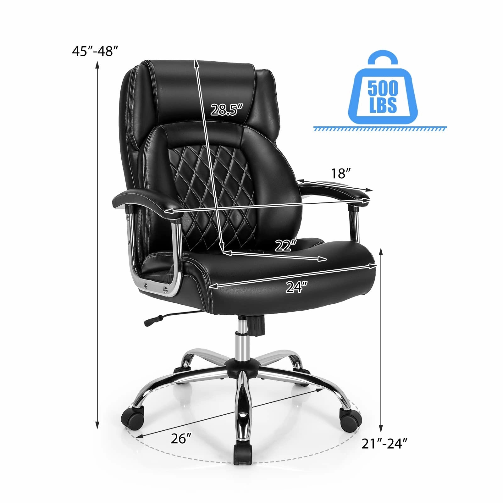 Giantex 500LBS Big and Tall Office Chair
