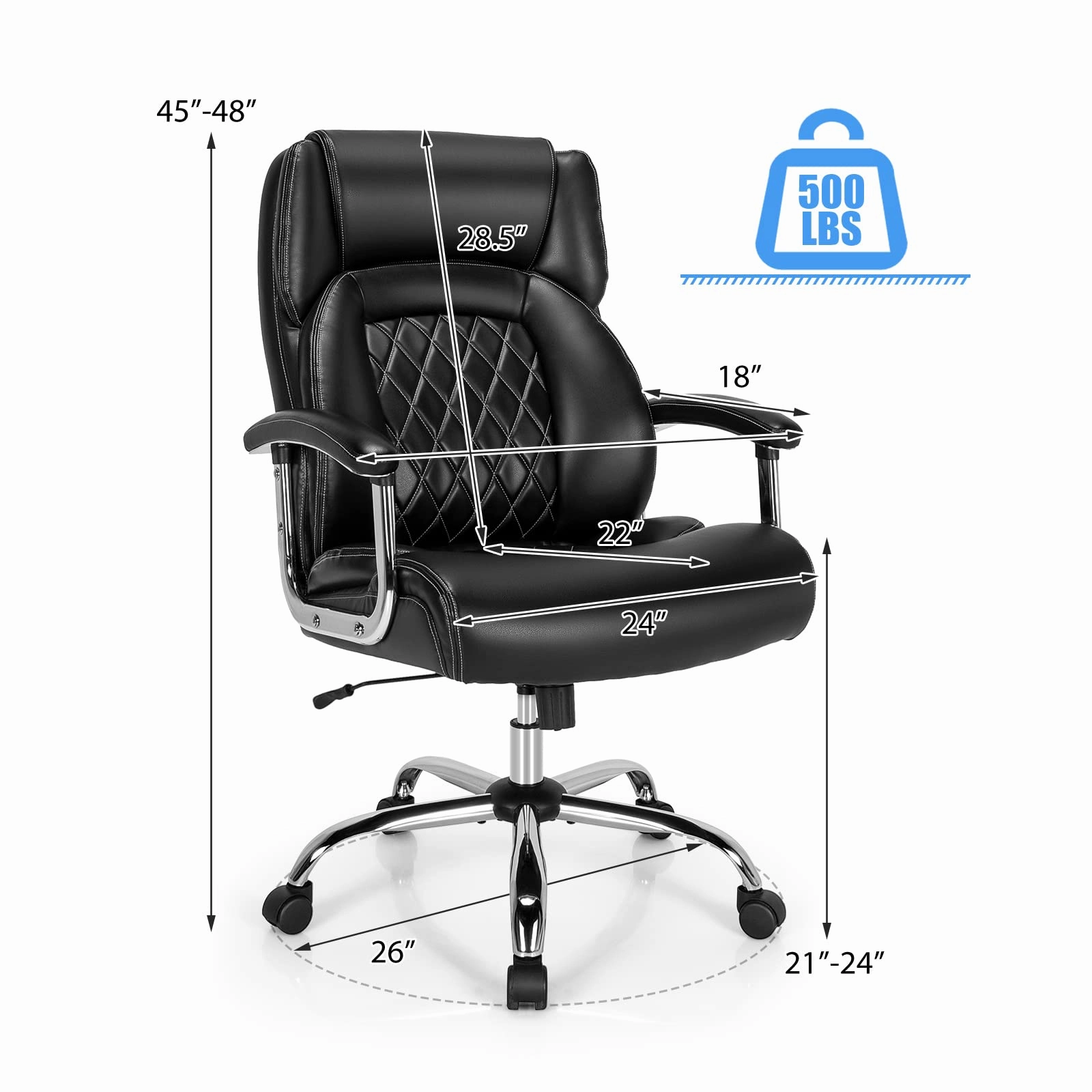 Giantex 500LBS Big and Tall Office Chair