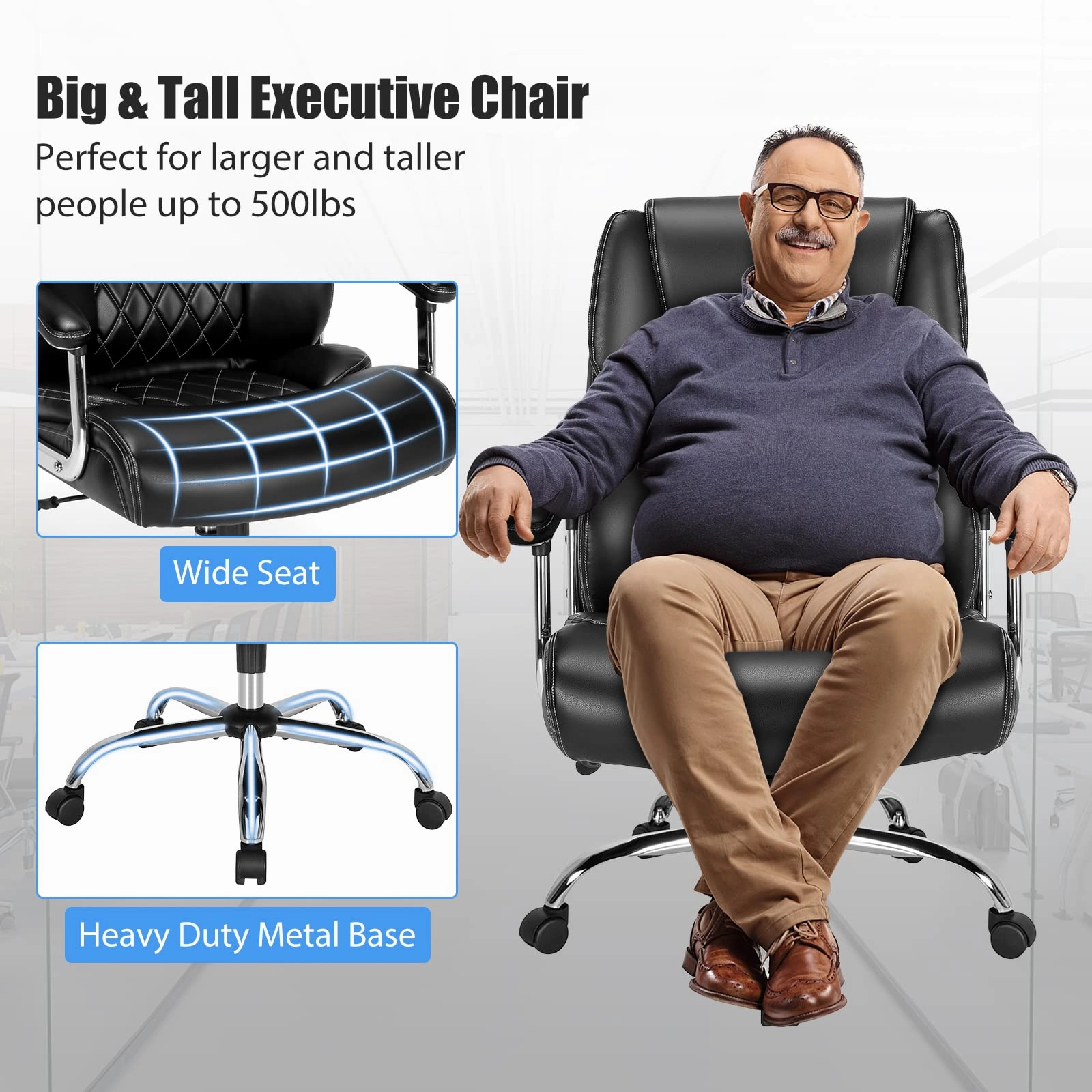 Giantex 500LBS Big and Tall Office Chair