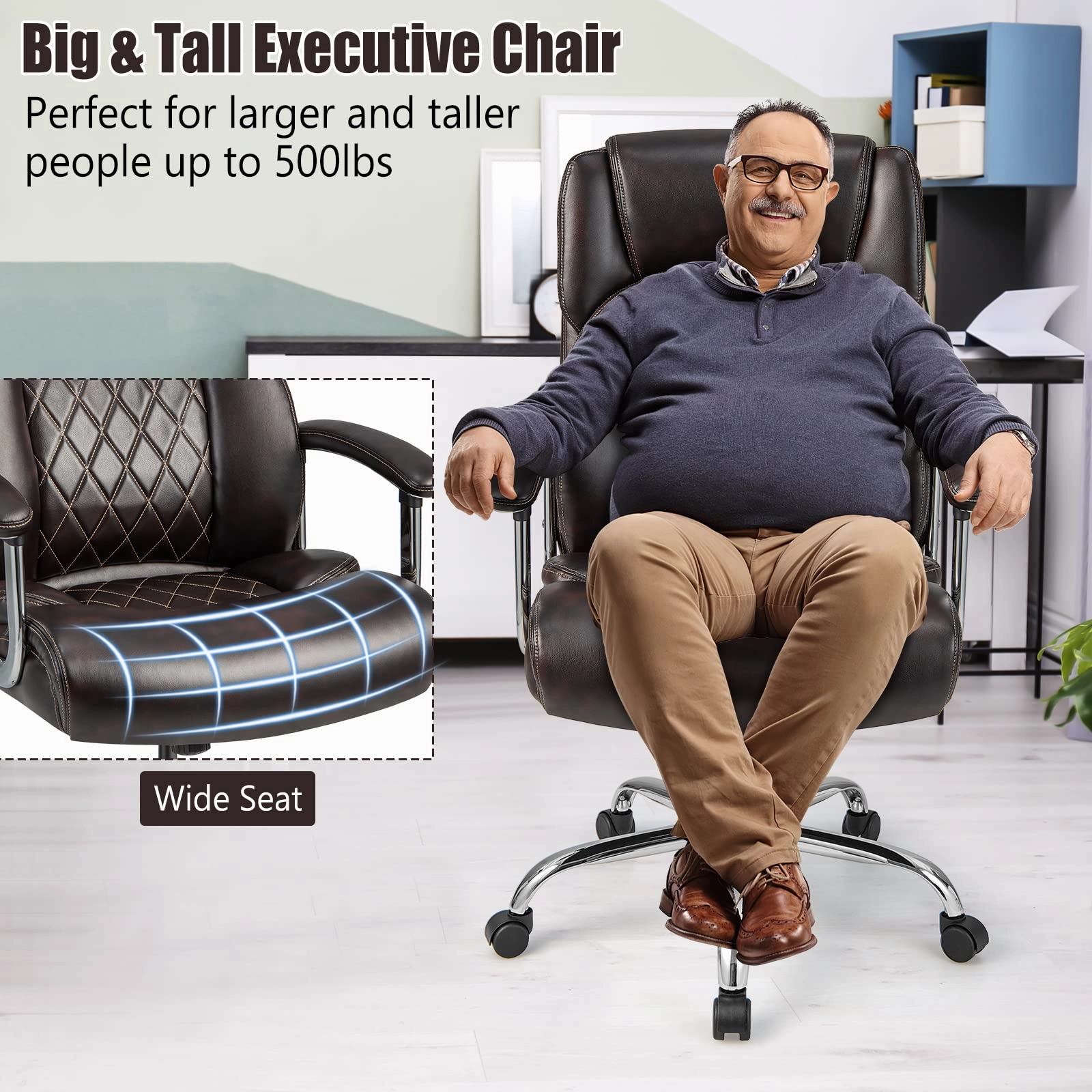 Giantex 500LBS Big and Tall Office Chair