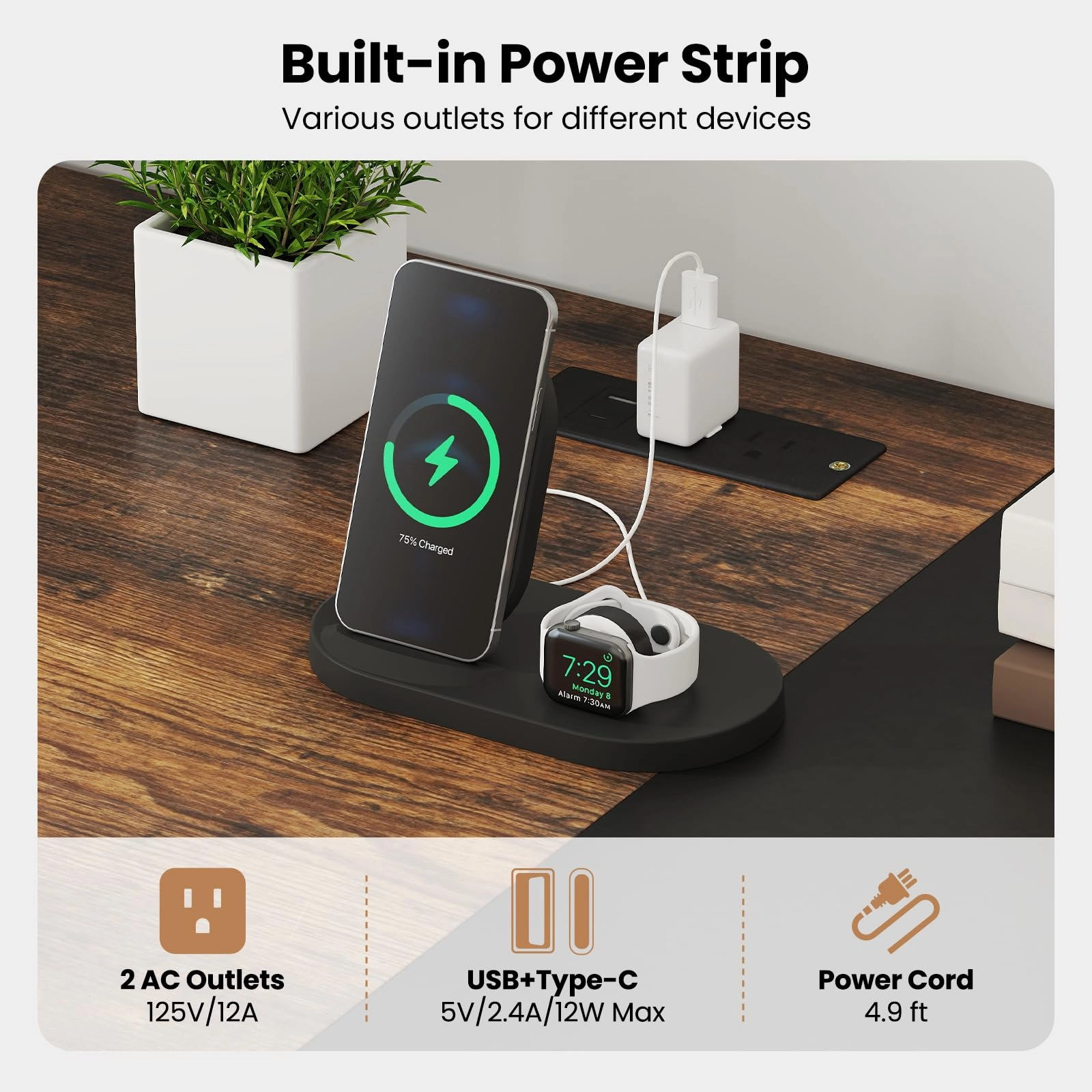 Giantex 59 Inch Computer Desk with Charging Station