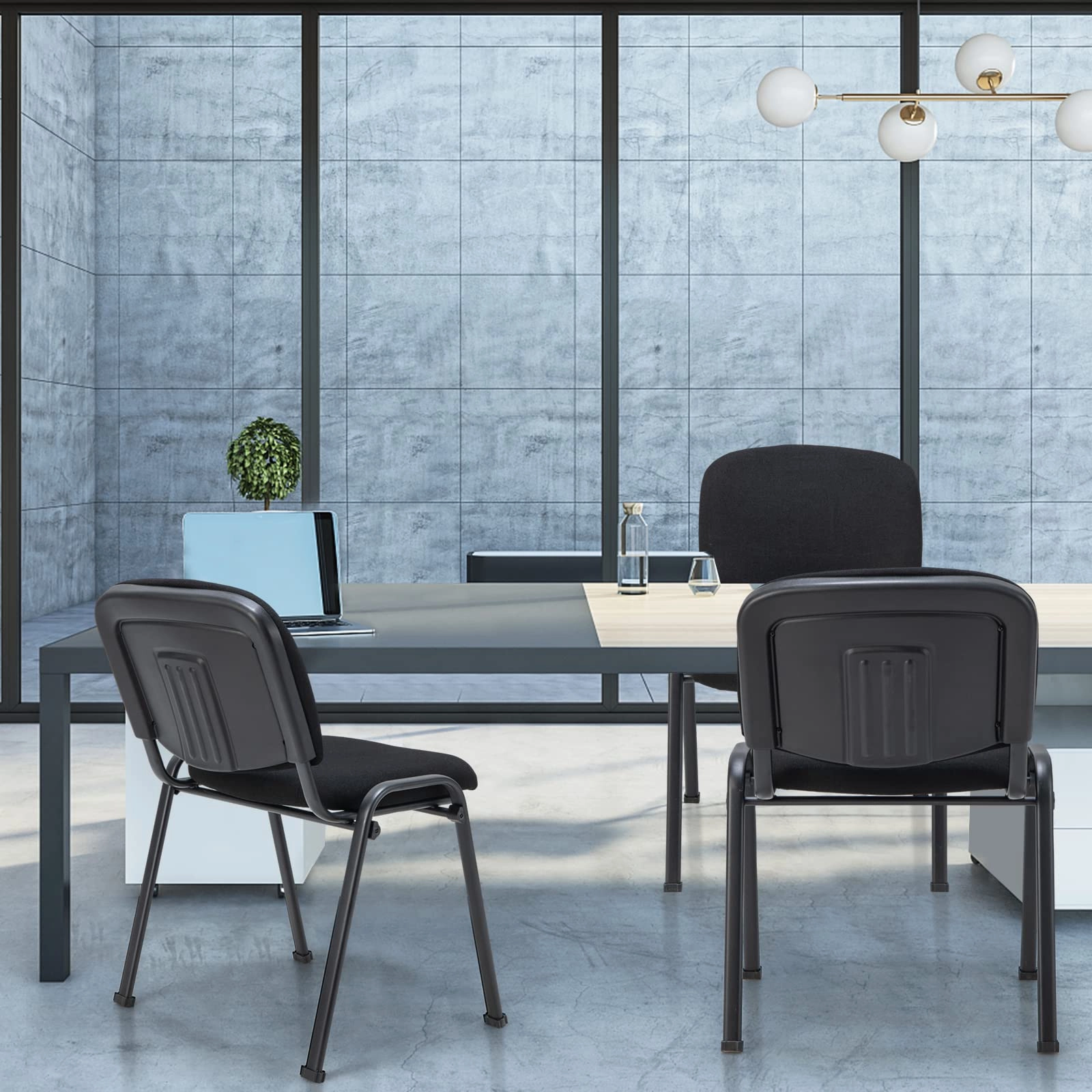 Giantex 5-Pack / 10-Pack Conference Chair Set - Stackable Guest Chair with Metal Frame