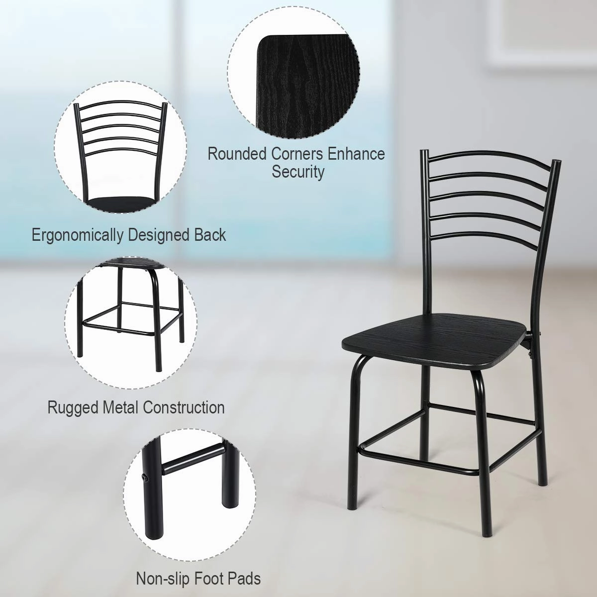 Giantex 5 PCS Dining Table Set 4 Person Modern Kitchen Table and 4 Chairs
