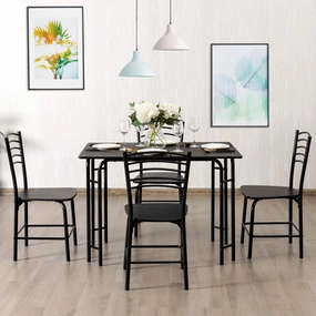 Giantex 5 PCS Dining Table Set 4 Person Modern Kitchen Table and 4 Chairs kitchen towel, placemats