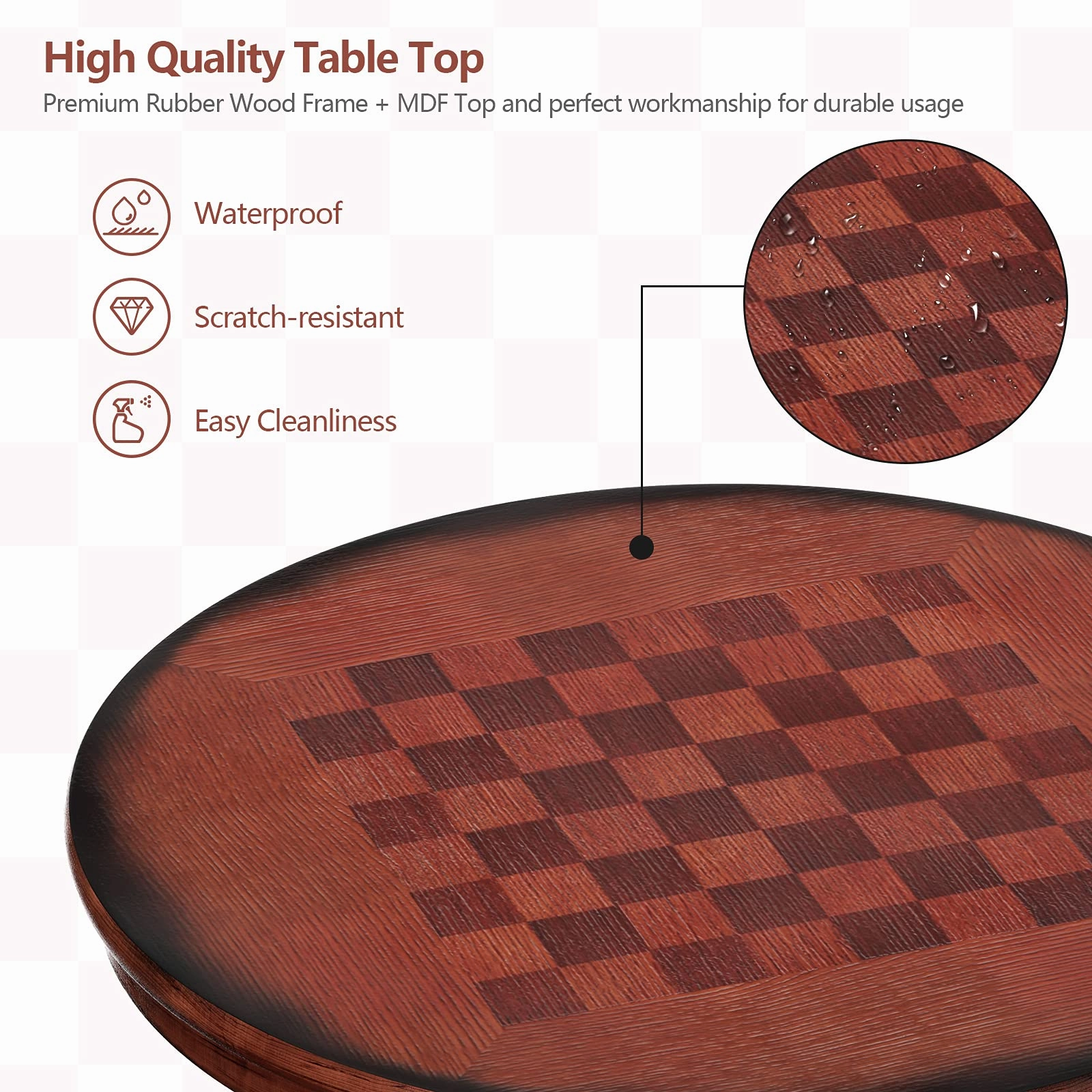 Giantex 5 Pcs Pub Table Set, Wooden Pub Pedestal Side Table w/Stable Base