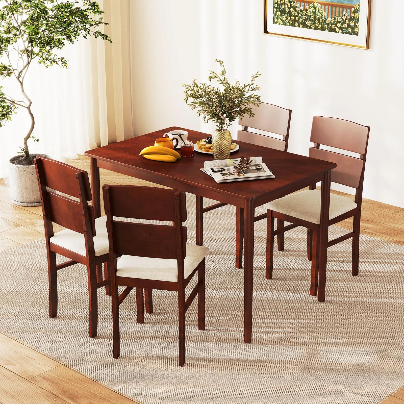 Giantex 5-Piece Dining Table Set for 4