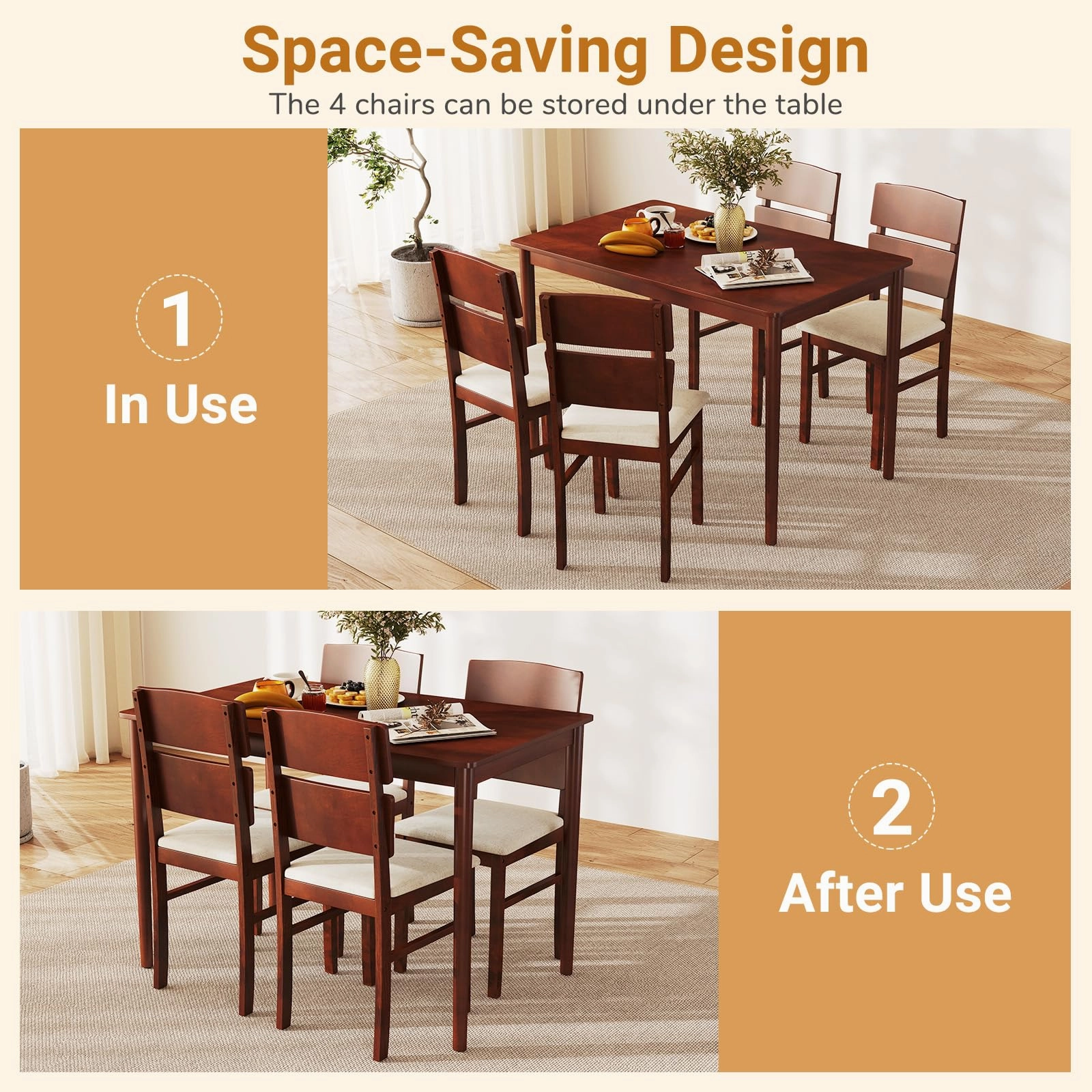 Giantex 5-Piece Dining Table Set for 4