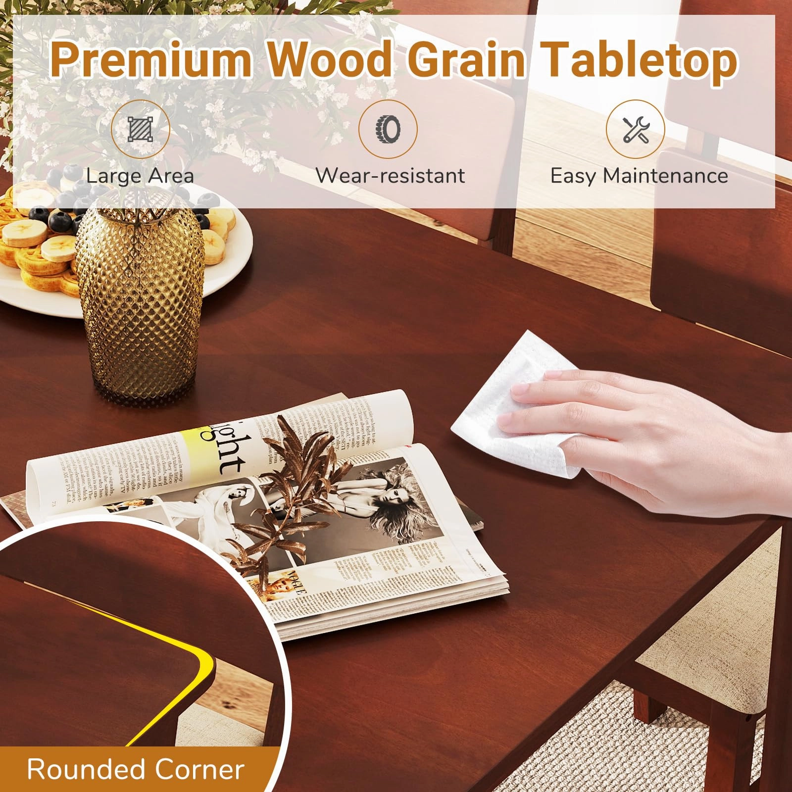Giantex 5-Piece Dining Table Set for 4