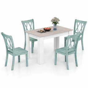 Giantex 5-Piece Dining Table Set, Modern Rectangle Dining Table & High Back Chairs Set for 4 kitchen towel, placemats