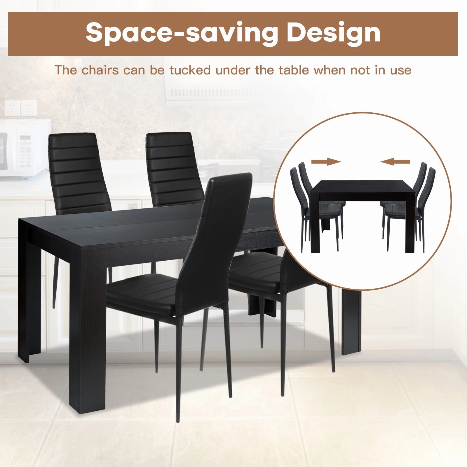 Giantex 5 Pieces Dining Table Set, Modern Kitchen Table Set