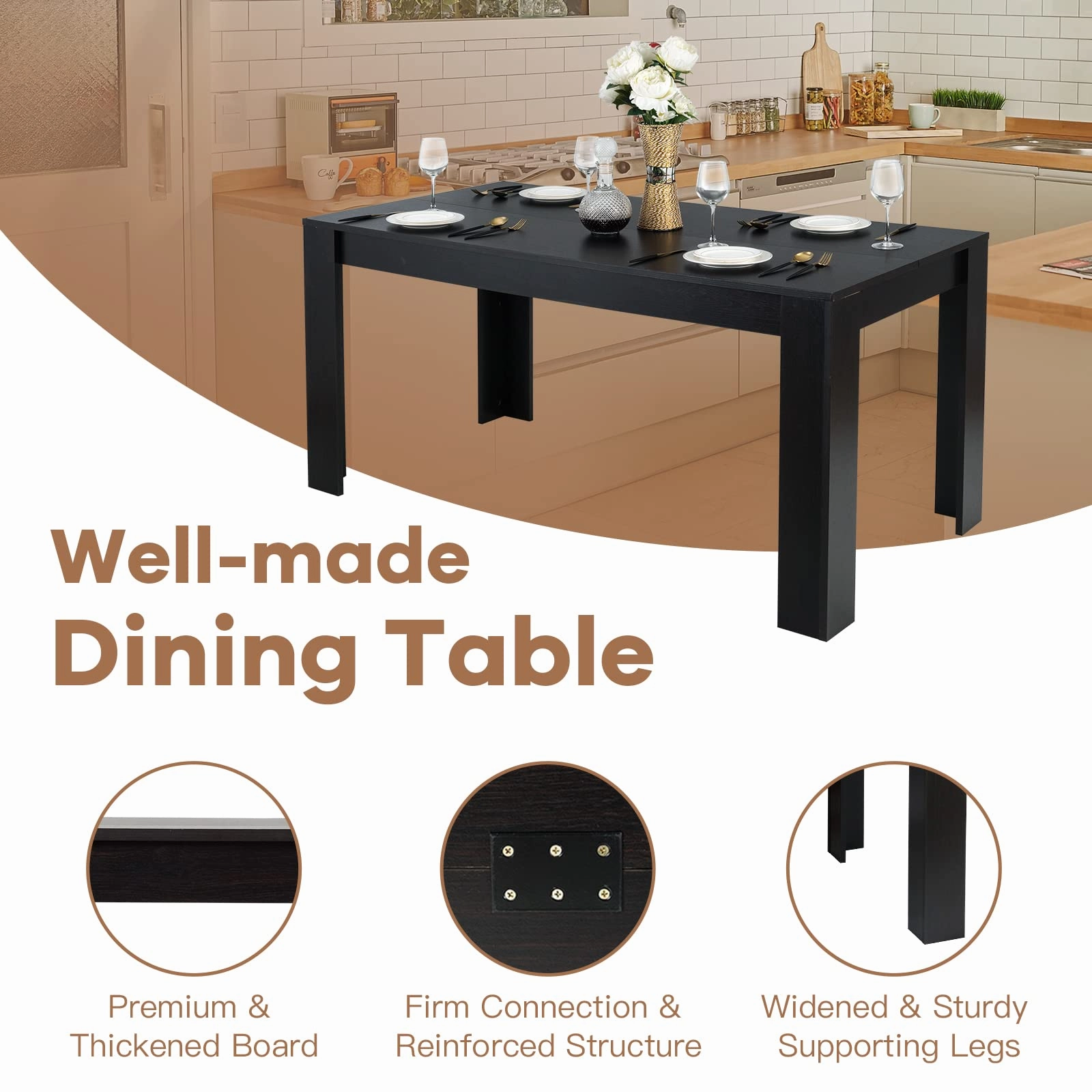 Giantex 5 Pieces Dining Table Set, Modern Kitchen Table Set