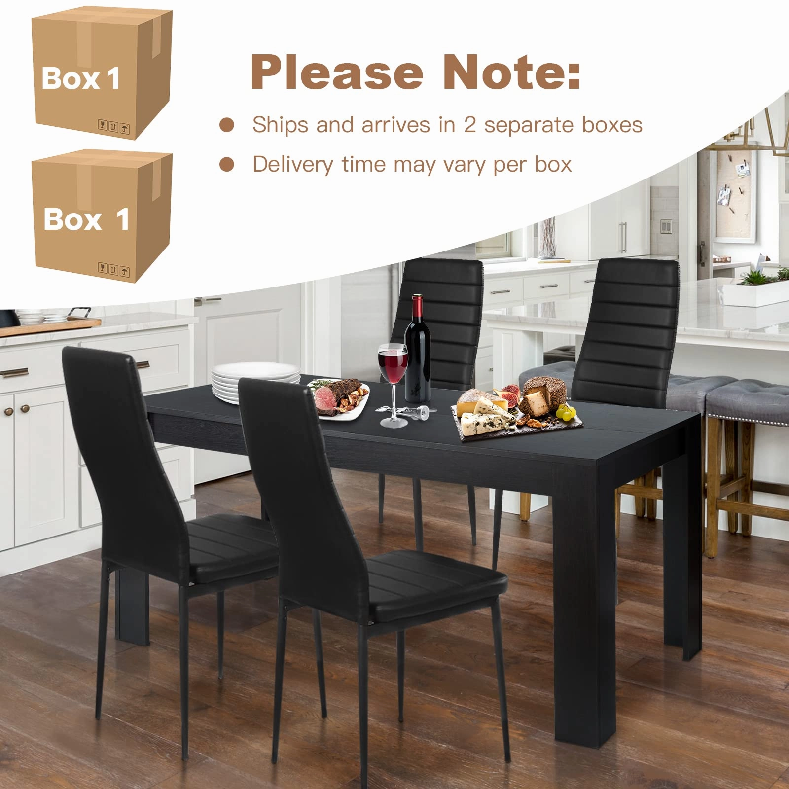 Giantex 5 Pieces Dining Table Set, Modern Kitchen Table Set