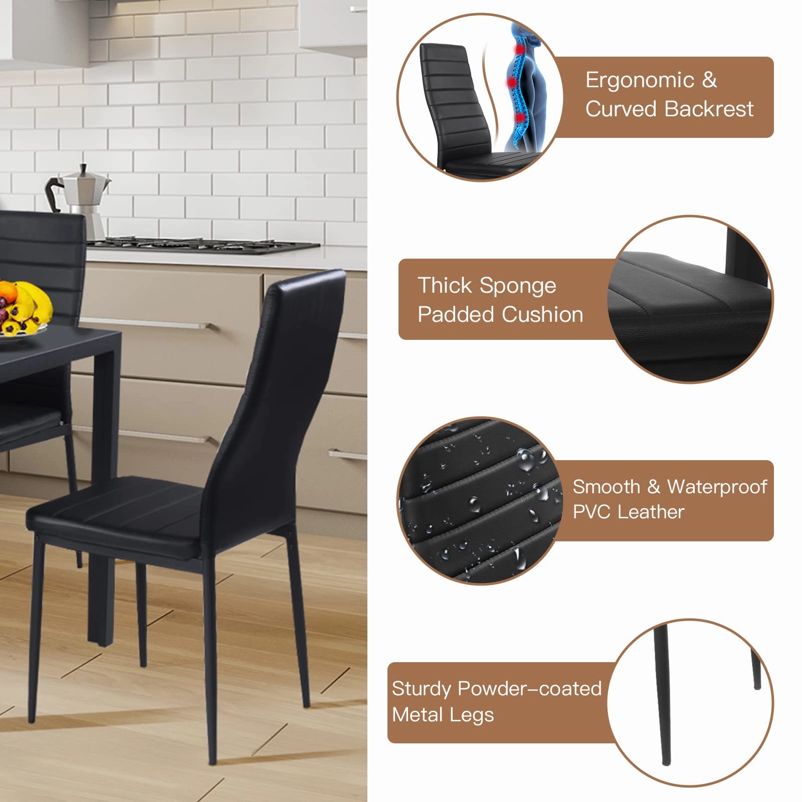 Giantex 5 Pieces Dining Table Set, Modern Kitchen Table Set