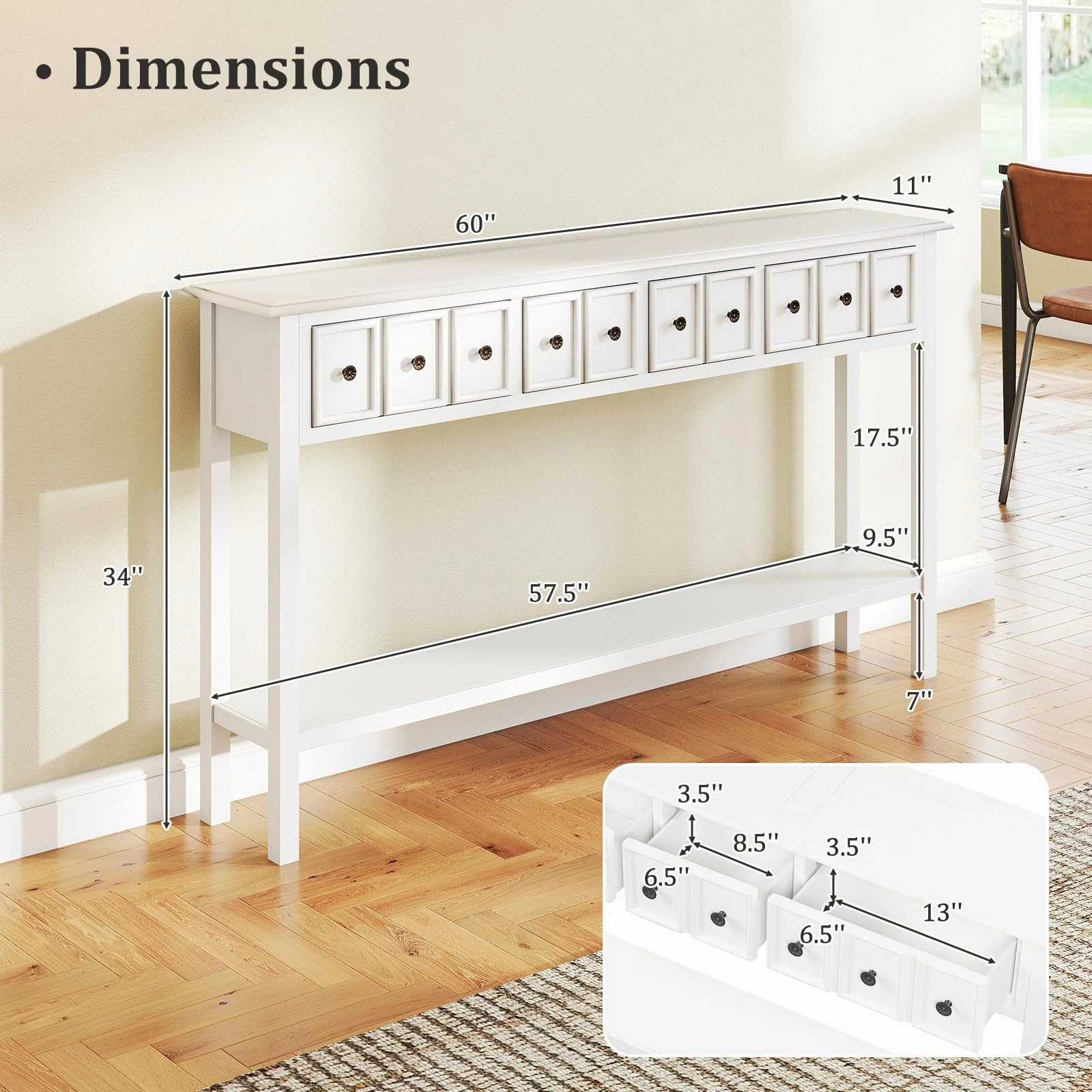 Giantex 60" Entryway Table Long Narrow Console Table