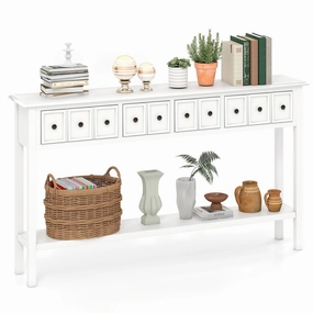Giantex 60" Entryway Table Long Narrow Console Table cowhide rug, animal hide rug