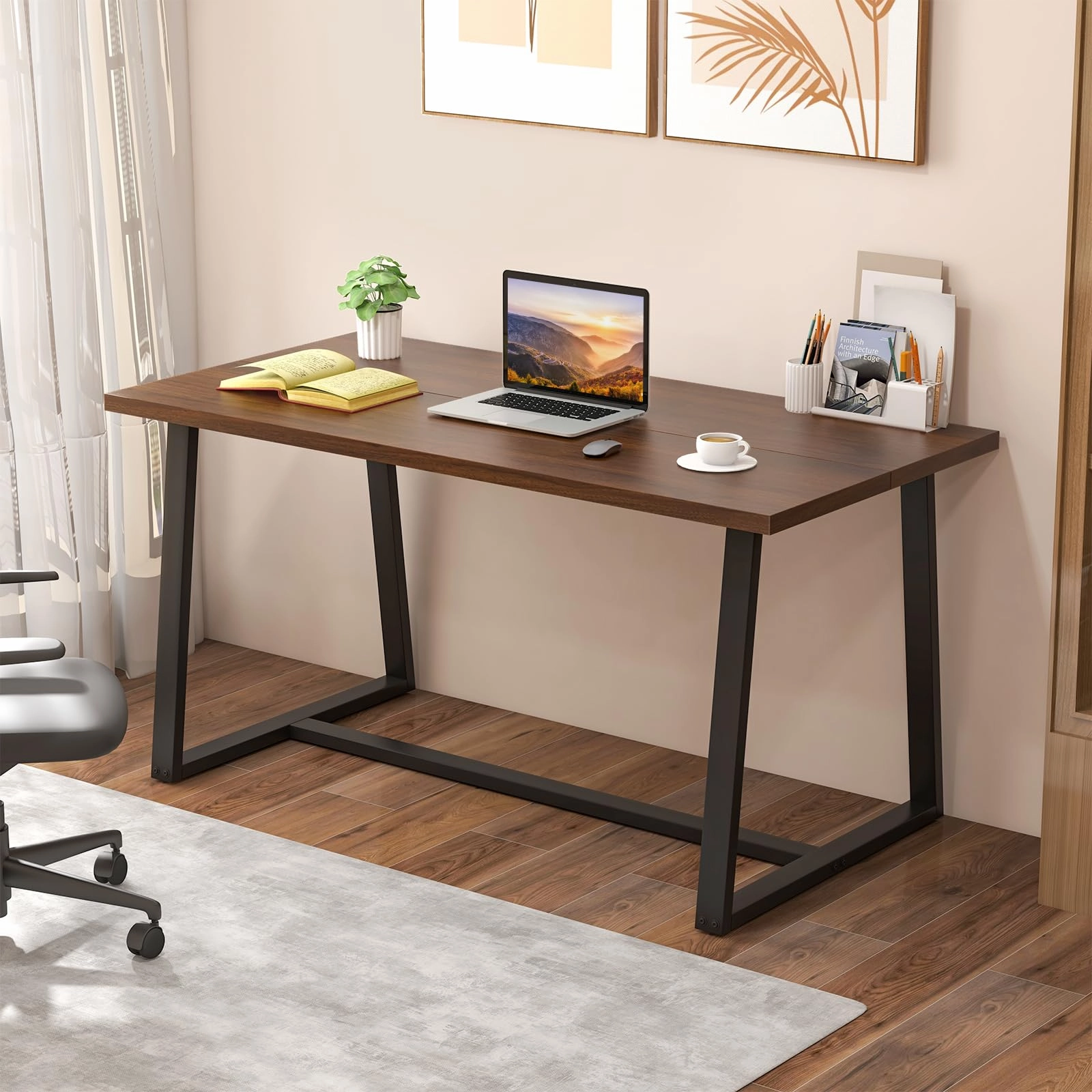 Giantex 63" Large Dining Table for 4-6