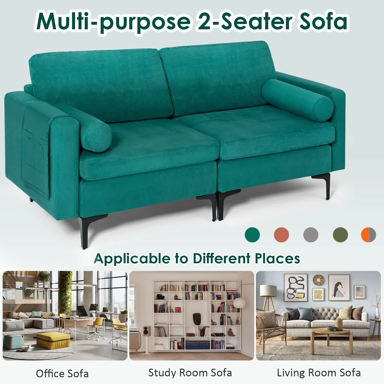Giantex 68" Modern Loveseat, 2-Seater Sofa Couch