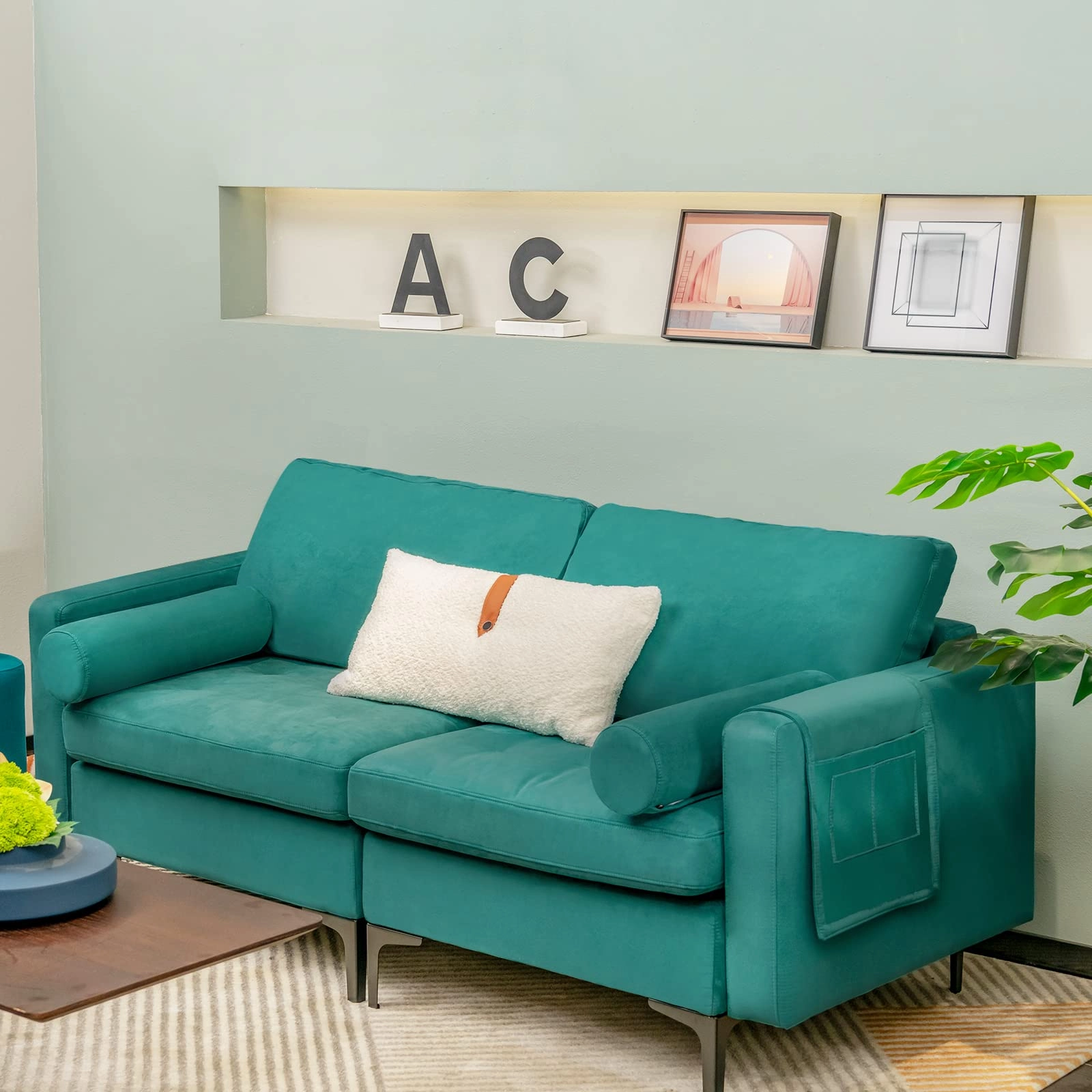 Giantex 68" Modern Loveseat, 2-Seater Sofa Couch