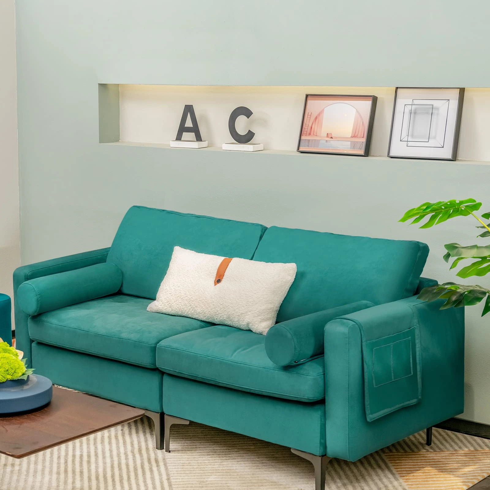 Giantex 68" Modern Loveseat, 2-Seater Sofa Couch