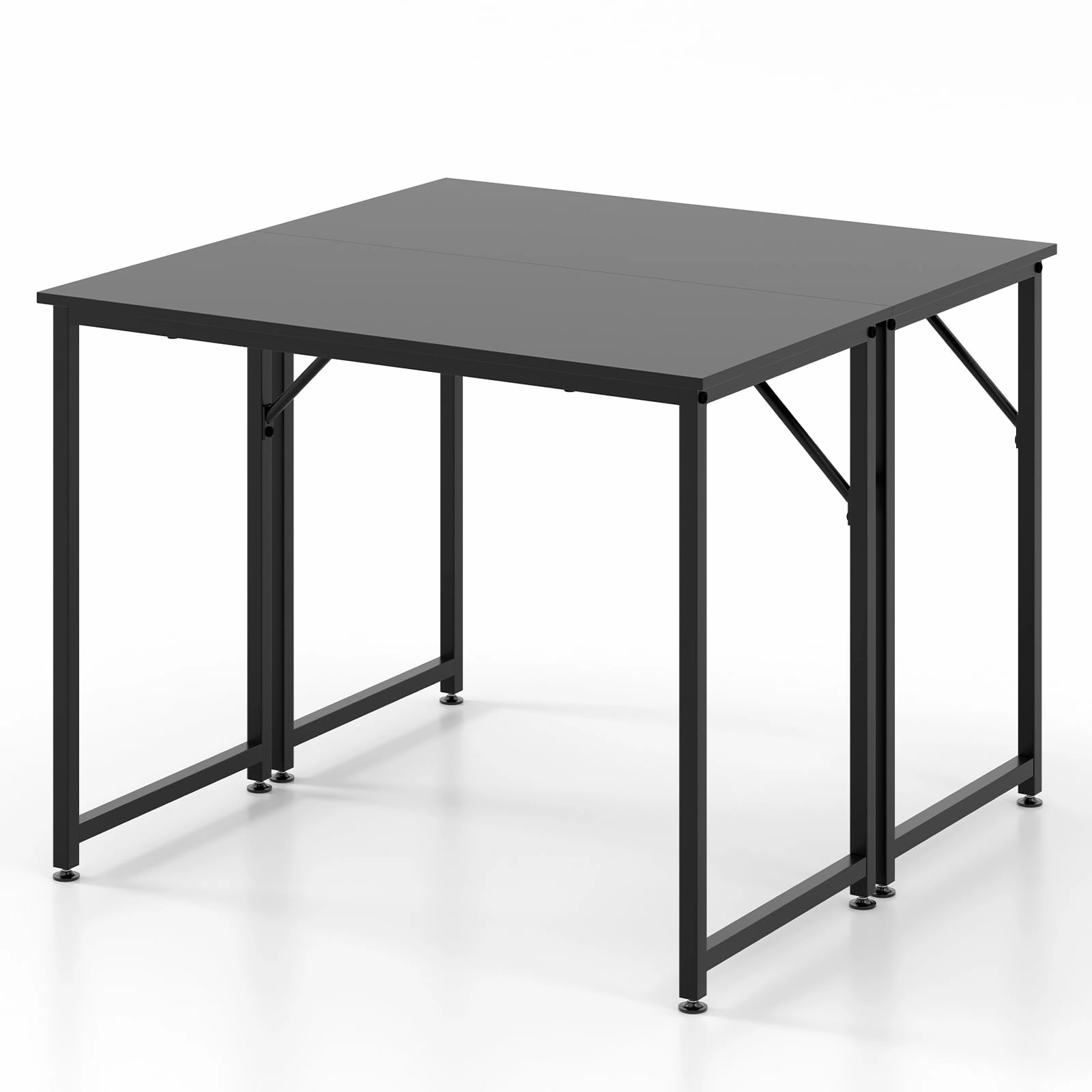 Giantex 6.5 FT Small Conference Table, 2 PCS 40" x 19.5" Rectangular Meeting Table with Heavy-Duty Metal Frame