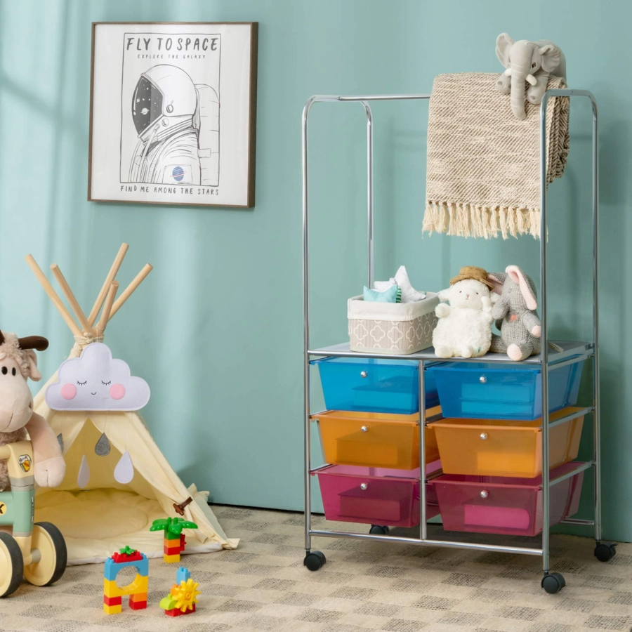 Giantex 6 Drawer Storage Cart, Office School Organizer Cart