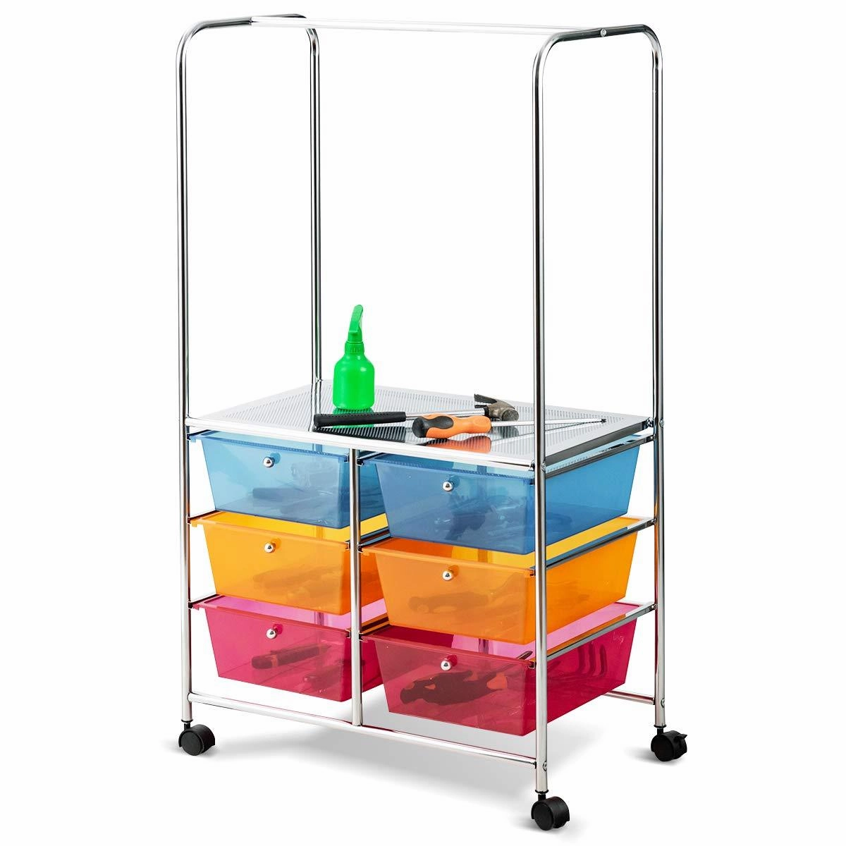 Giantex 6 Drawer Storage Cart, Office School Organizer Cart