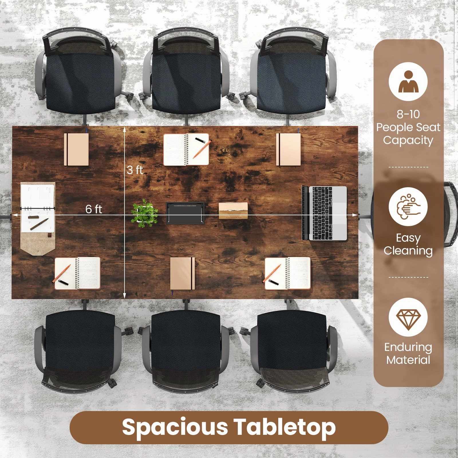 Giantex 6 FT Conference Table for 8-10 People