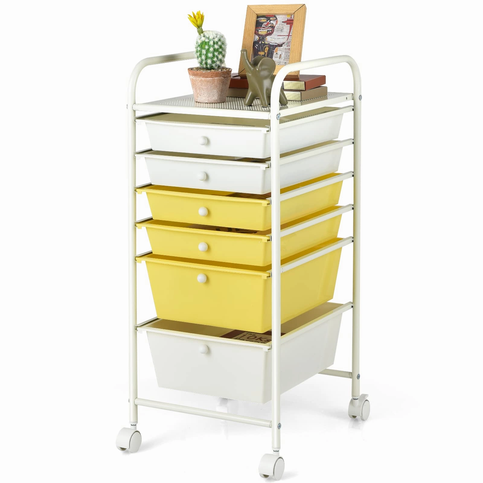 Giantex 6 Storage Drawer Cart Rolling Organizer Cart for Tools