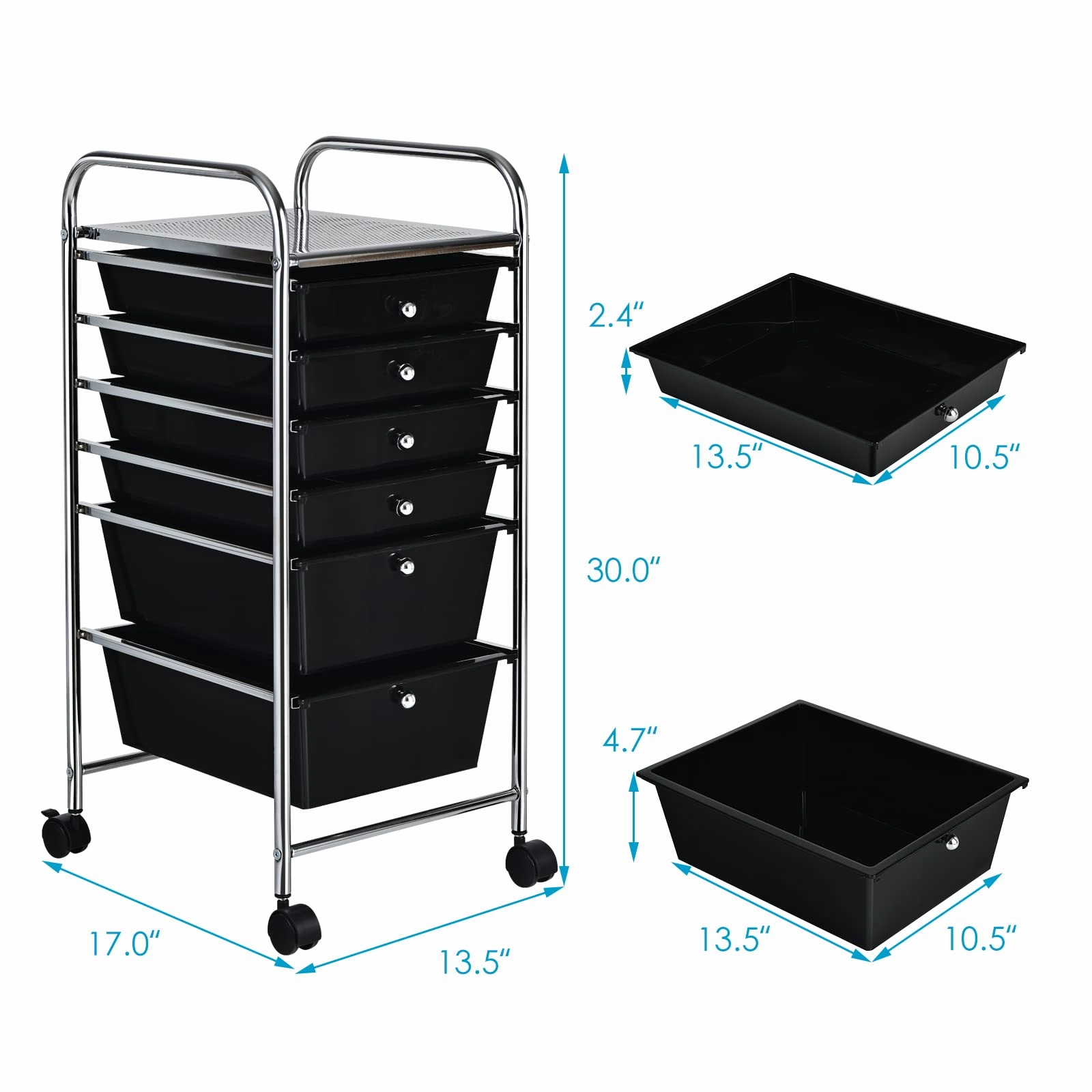Giantex 6 Storage Drawer Cart Rolling Organizer Cart for Tools