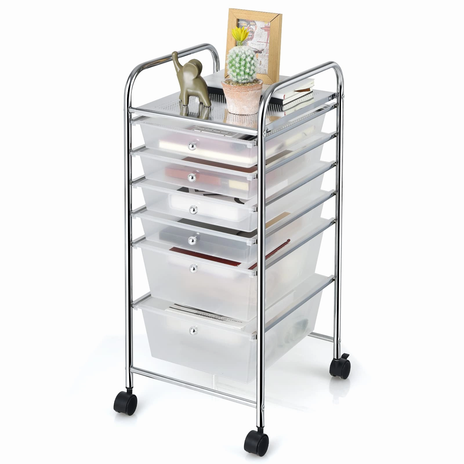 Giantex 6 Storage Drawer Cart Rolling Organizer Cart for Tools