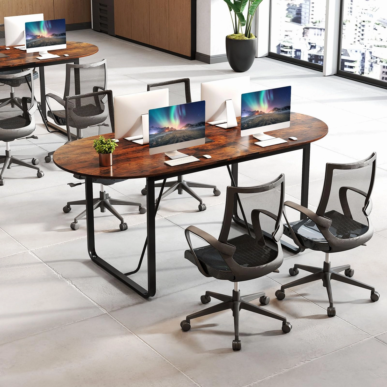 Giantex 71" Conference Table with Cable Management Grommet