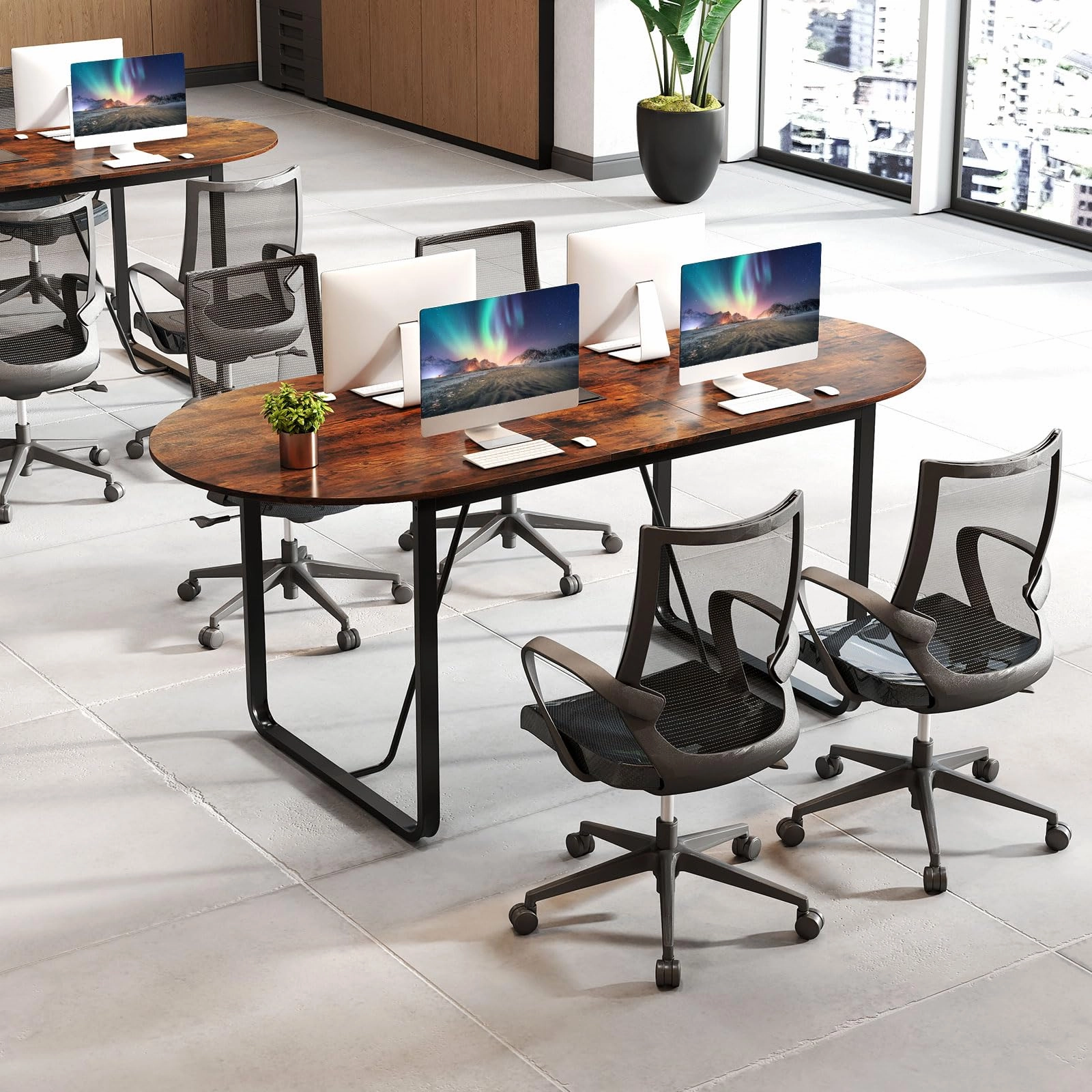 Giantex 71" Conference Table with Cable Management Grommet