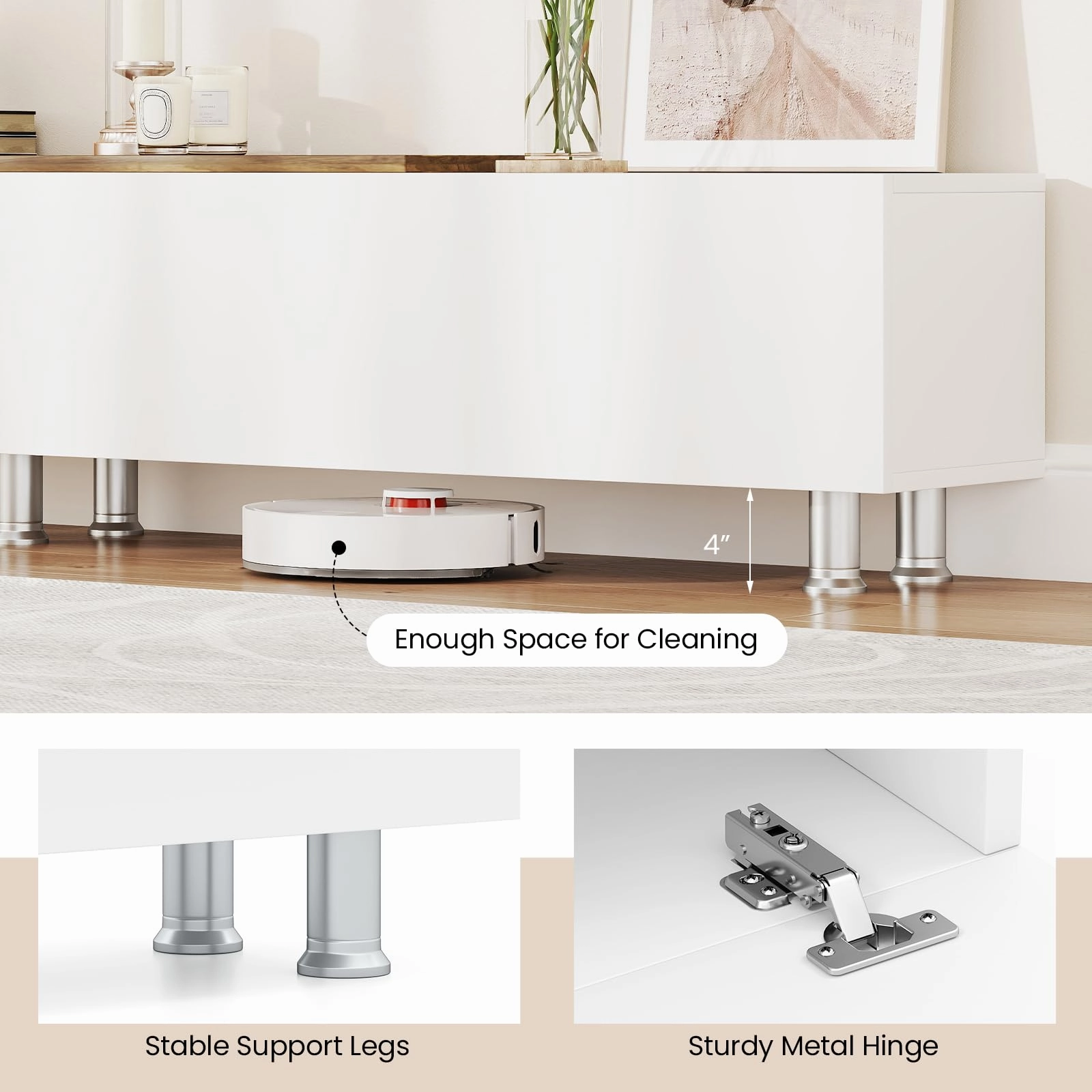 Giantex 80 Inch TV Stand and 2 Floating Shelves Set
