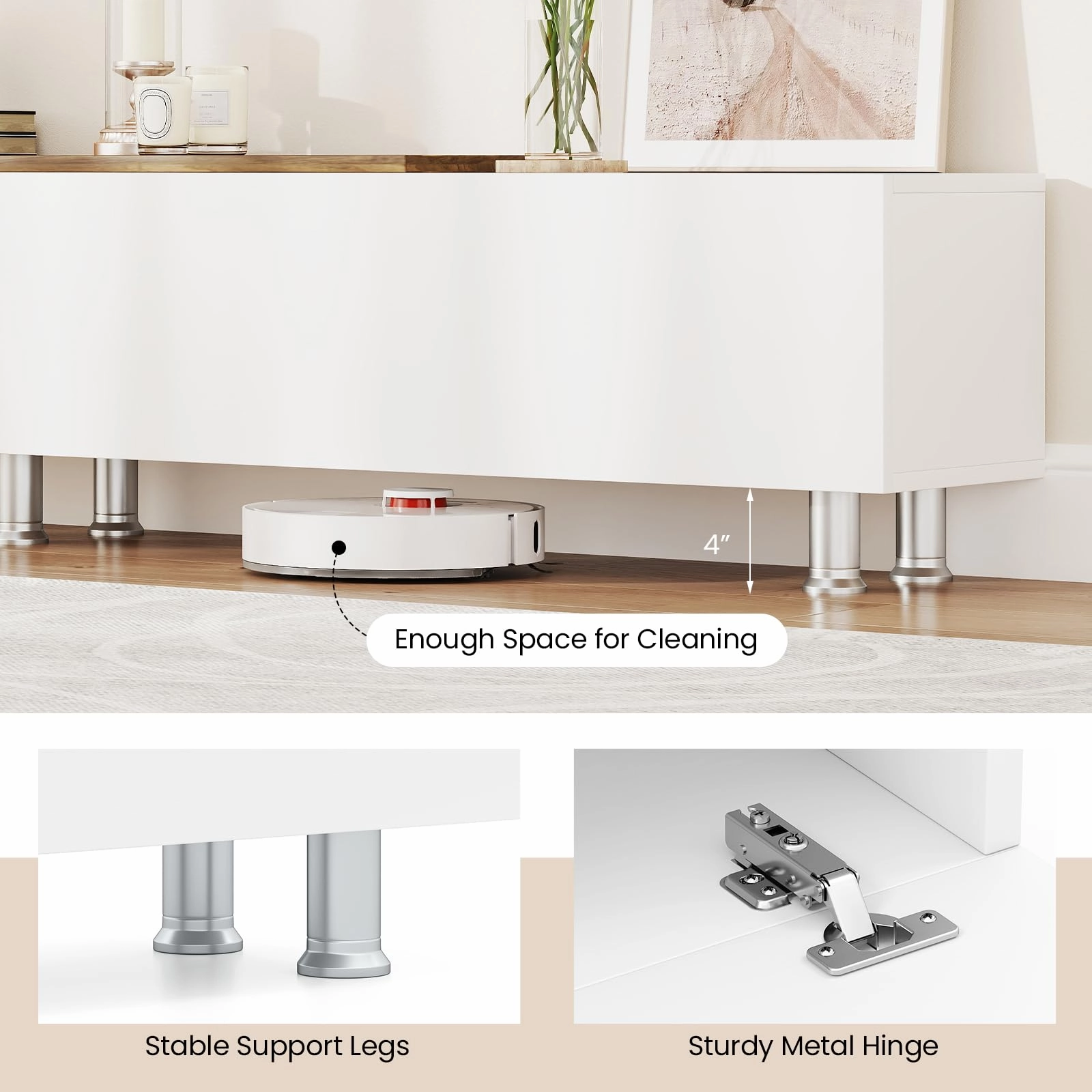 Giantex 80 Inch TV Stand and 2 Floating Shelves Set