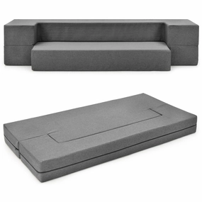 Giantex 8 Inch Folding Sofa Bed Couch, Memory Foam Futon Mattress Linen Fabric Sofa sectional sofa, corner couch