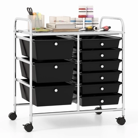 Giantex 9 Drawers Rolling Cart, Classroom Organizers, Storage Cart with Wheels outdoor dining set, patio table