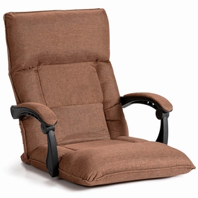 Giantex Adjustable Floor Chair Lazy Sofa Chair 14-Position Adjusting Backrest Headrest Waist Pillow sectional sofa, corner couch