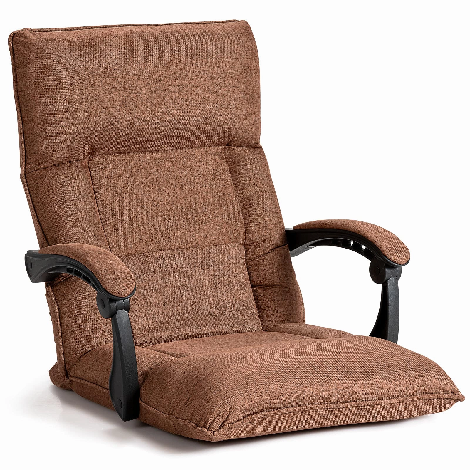 Giantex Adjustable Floor Chair Lazy Sofa Chair 14-Position Adjusting Backrest Headrest Waist Pillow hallway runner, rug runner
