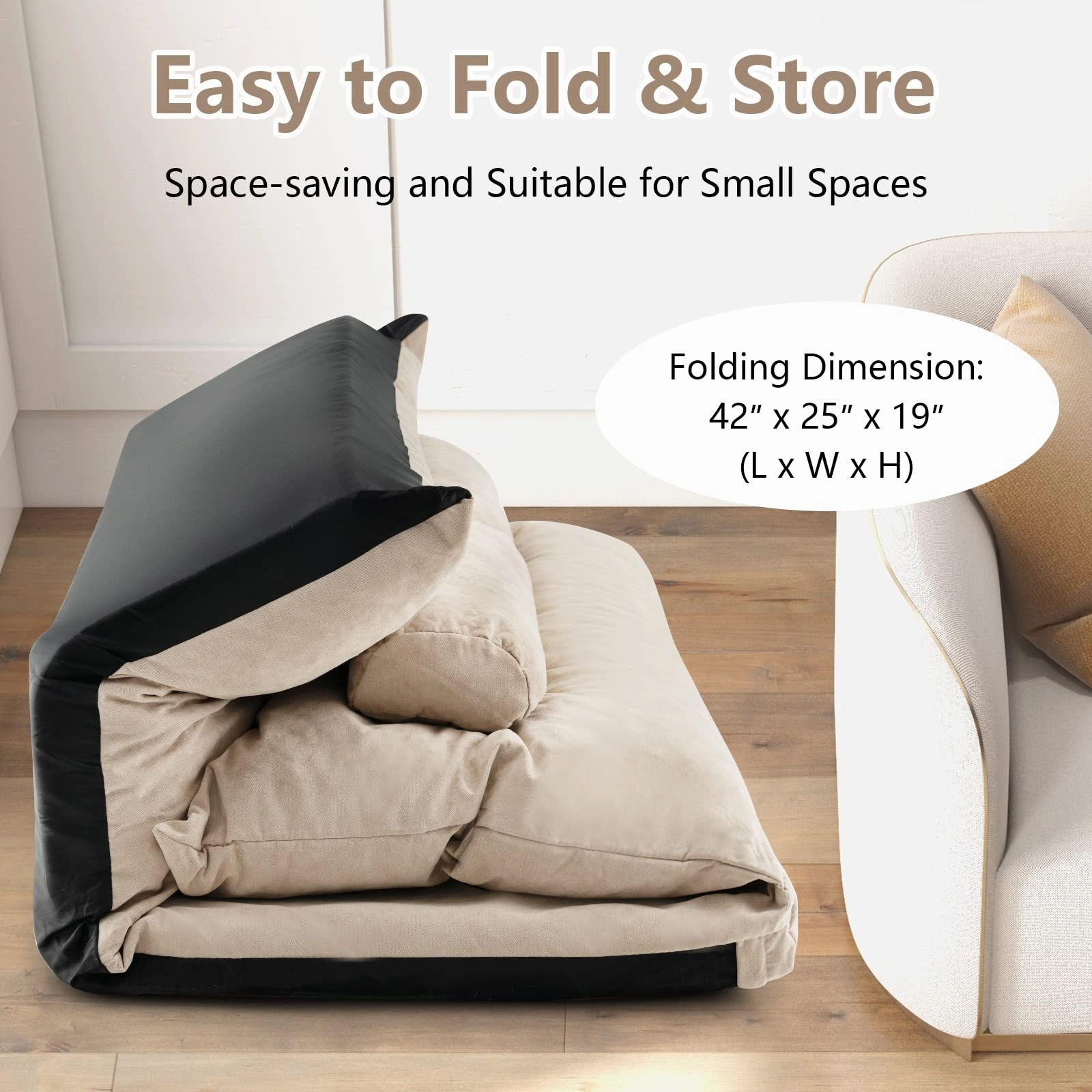Giantex Adjustable Floor Sofa Bed, Foldable Lazy Couch Bed with Adjustable Backrest