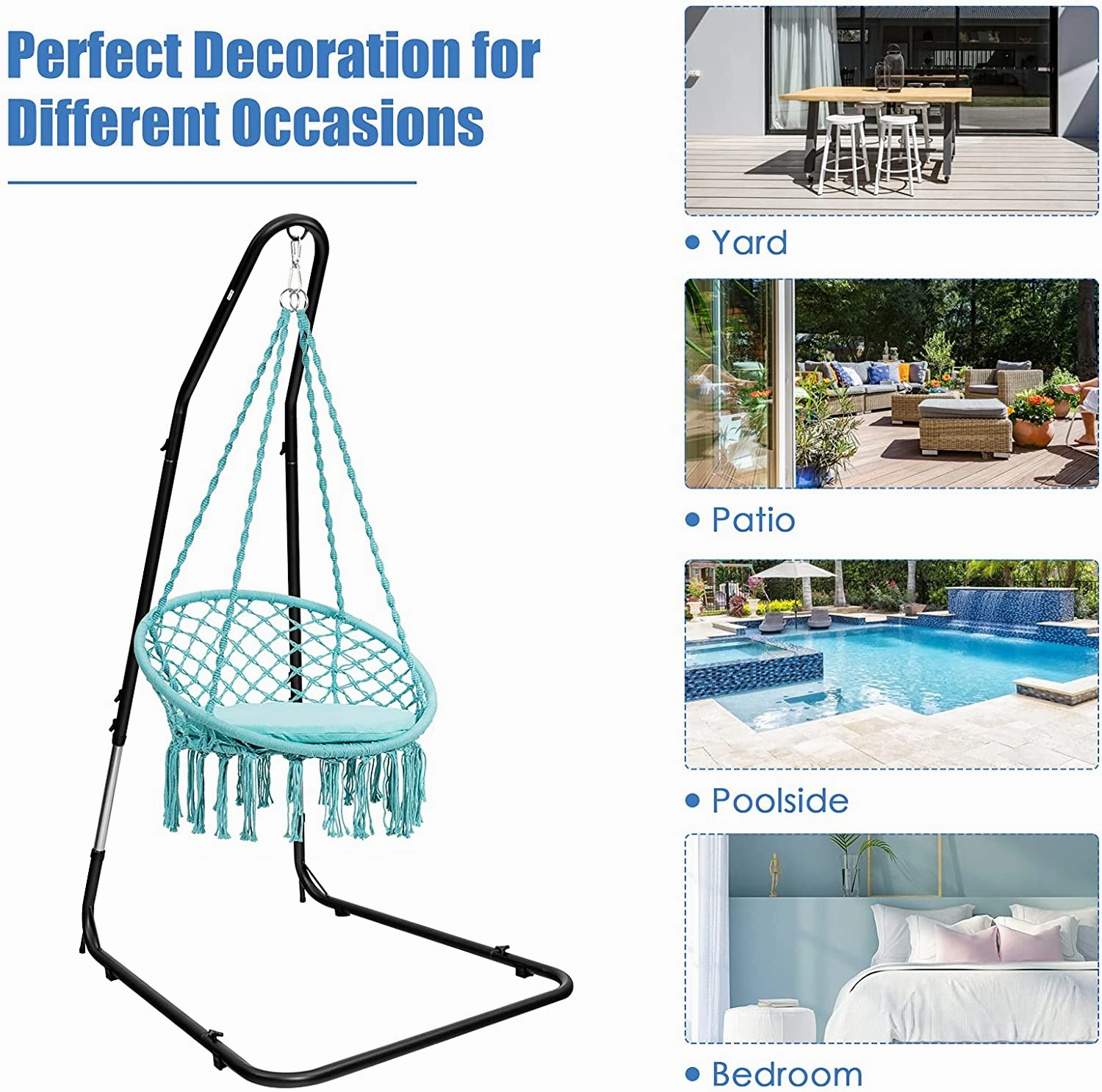 Giantex Adjustable Hammock Chair Stand, Height Adjust from 78.5" to 98.5"